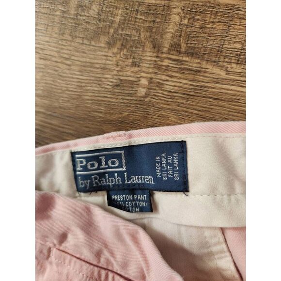 Polo Ralph Lauren chino pants pink Men's 34x28* Measured pockets Pony Logo - Picture 8 of 10